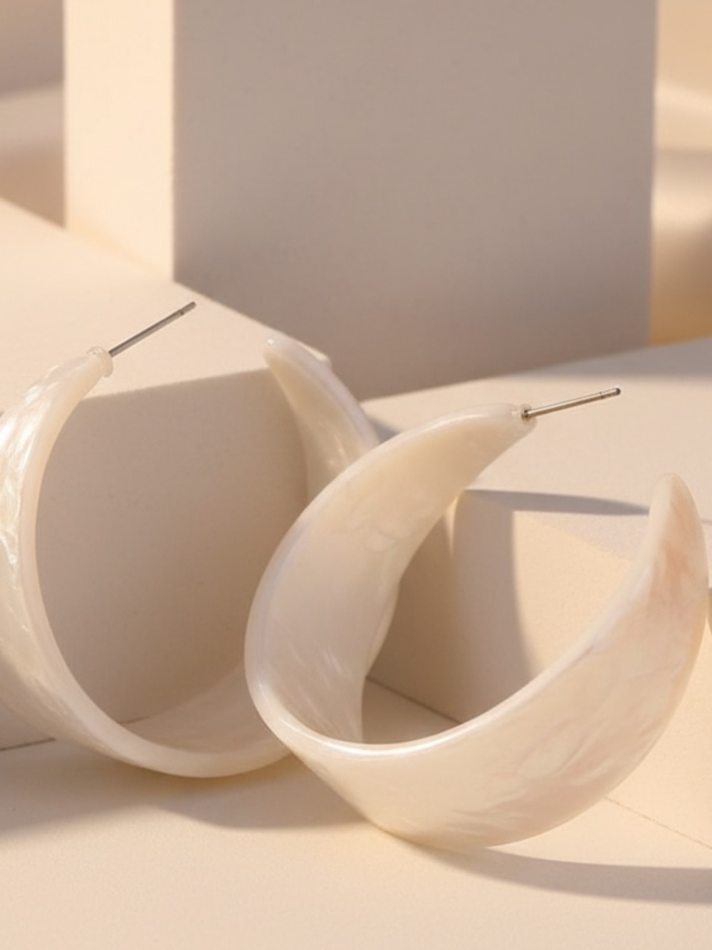 Womens Acetate Open Hoop Earrings